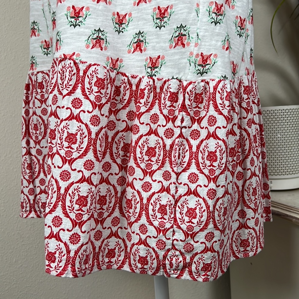 Style&co L White/Red 3 Panel Blouse - Picture 6 of 13